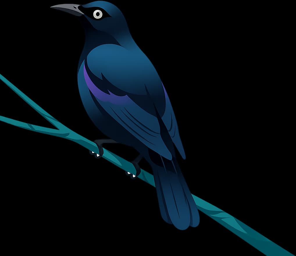 A bowerbird perched on a branch — the BowerBid mascot